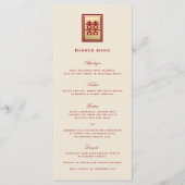Rechthoek dubbel geluk Gold Chinese bruiloft Menu (Voorkant)