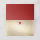 Rechthoek dubbel geluk Gold Chinese bruiloft Plaatskaartje (Buitenkant ongevouwen)