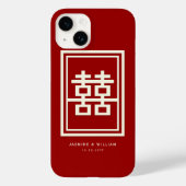 Rechthoek dubbel geluk Klassieke Chinese bruiloft Case-Mate iPhone Case (Achterkant)