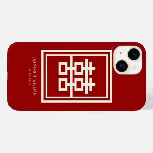 Rechthoek dubbel geluk Klassieke Chinese bruiloft Case-Mate iPhone Case (Achterkant (horizontaal))