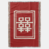 Rechthoek dubbel geluk Klassieke Chinese bruiloft Deken (Voorkant Verticaal)