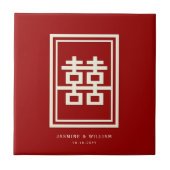 Rechthoek dubbel geluk Klassieke Chinese bruiloft Tegeltje (Voorkant)
