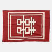 Rechthoek dubbel geluk Klassieke Chinese bruiloft Theedoek (Horizontaal)