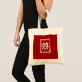 Rechthoek dubbel geluk Klassieke Chinese bruiloft Tote Bag (Voorkant (product))
