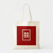 Rechthoek dubbel geluk Klassieke Chinese bruiloft Tote Bag (Voorkant)