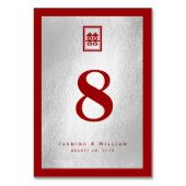 Rechthoek Dubbel Geluk Zilveren Chinese Bruiloft Kaart (Achterkant)