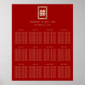 Rechthoek Dubbele Xi Chinese Bruiloft Zittinggrafi Poster (Voorkant)