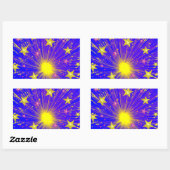 Rechthoek Fireworks sticker (Vel)
