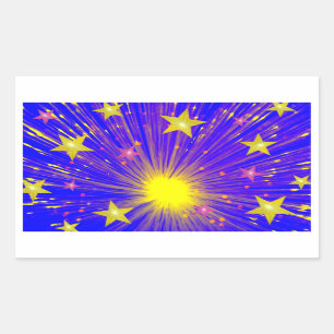Rechthoek Fireworks sticker
