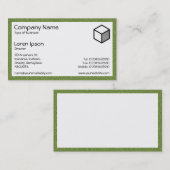 Rechthoek - groen plastic visitekaartje (Voorkant / Achterkant)