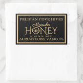 Rechthoek honingetiket zwarte gouden bijen rechthoekige sticker (Tas)