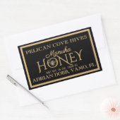 Rechthoek honingetiket zwarte gouden bijen rechthoekige sticker (Envelop)