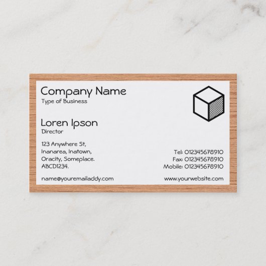 Rechthoek - Hout 06 Visitekaartje (Voorkant)