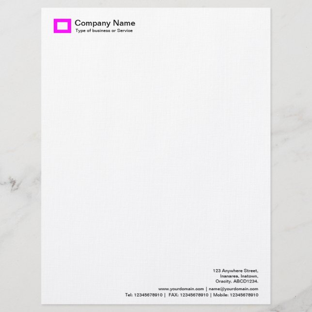 Rechthoek Logo - Magenta Custom Briefhoofd (Voorkant)