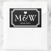 Rechthoek monogram bruiloft gunst stickers zegels (Tas)