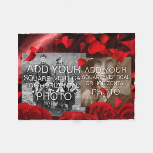 Rechthoek of Instagram 2-foto Custom Fleece Deken (Voorkant (Horizontaal))
