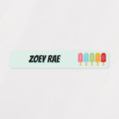 Rechthoek Popsicle School Naam Labels (Design 1)
