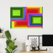 Rechthoek regenboog poster (Thuiskantoor)