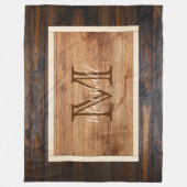 Rechthoek reusachtig monogram hout fleece deken (Voorkant)