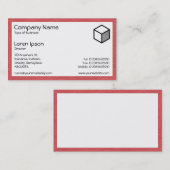 Rechthoek - Rood papier met korrelig papier Visitekaartje (Voorkant / Achterkant)