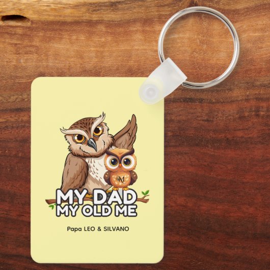 Rechthoek Sleutelhanger: Mijn vader Mijn oude ik ( Sleutelhanger (Achterkant)