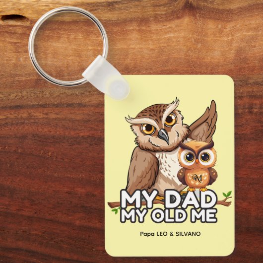 Rechthoek Sleutelhanger: Mijn vader Mijn oude ik ( Sleutelhanger (Voorkant)