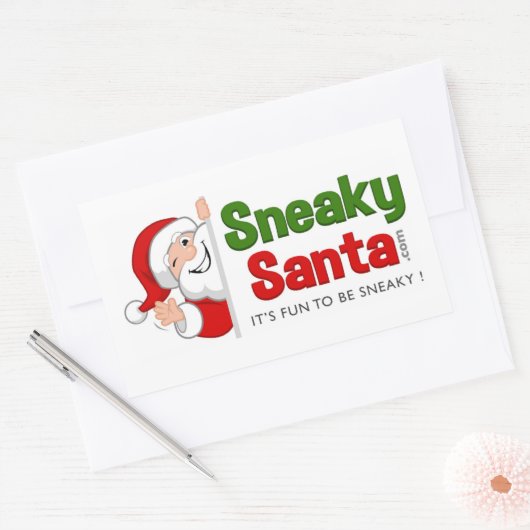 Rechthoek Sneaky Santa Stickers (Envelop)