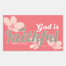 Rechthoek Sticker, Inspirerend, Geloof, koraal Rechthoekige Sticker