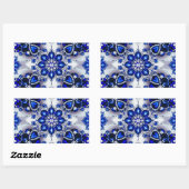 Rechthoek sticker met blauw witte kleuren (Vel)