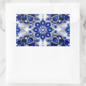 Rechthoek sticker met blauw witte kleuren (Tas)