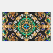 Rechthoek sticker met Braziliaanse kleuren (Voorkant)