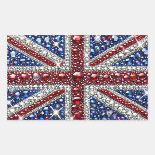 Rechthoek sticker met Britse kleuren