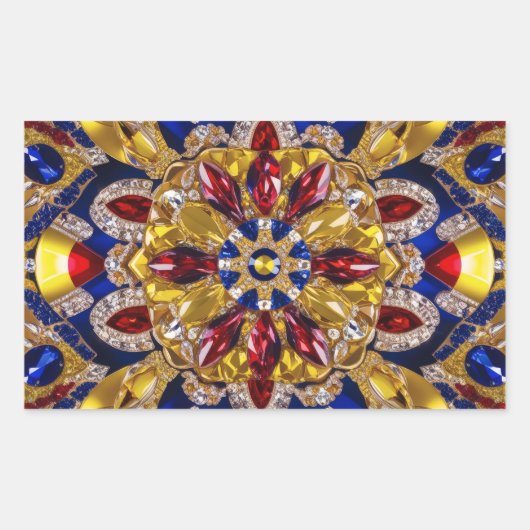 Rechthoek sticker met Colombia Kleuren (Voorkant)