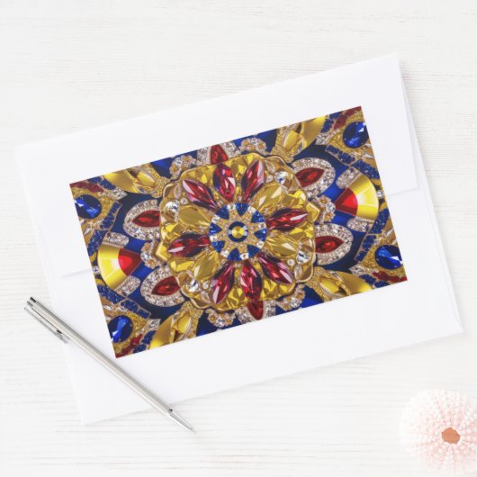 Rechthoek sticker met Colombia Kleuren (Envelop)