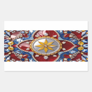 Rechthoek sticker met Colombiaanse kleuren