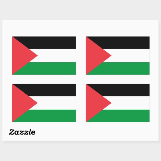 Rechthoek sticker met de Palestijnse vlag (Vel)