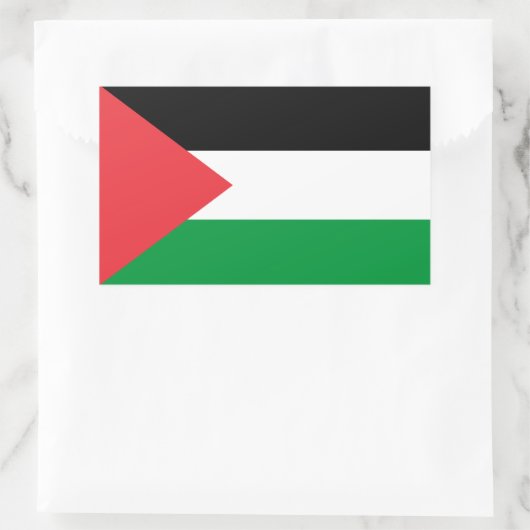 Rechthoek sticker met de Palestijnse vlag (Tas)