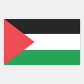 Rechthoek sticker met de Palestijnse vlag (Voorkant)