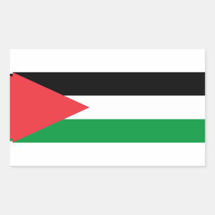 Rechthoek sticker met de Palestijnse vlag