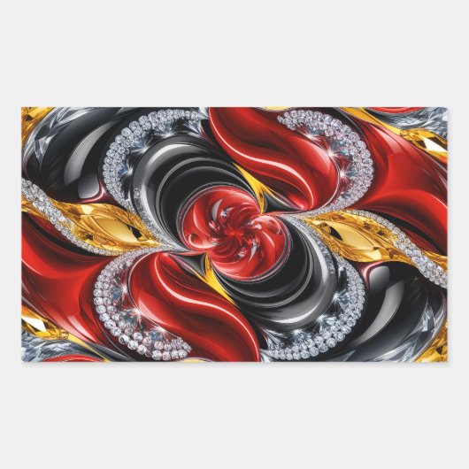 Rechthoek sticker met Duitse kleuren (Voorkant)