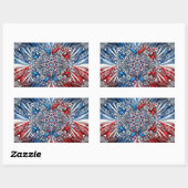 Rechthoek sticker met Franse kleuren (Vel)