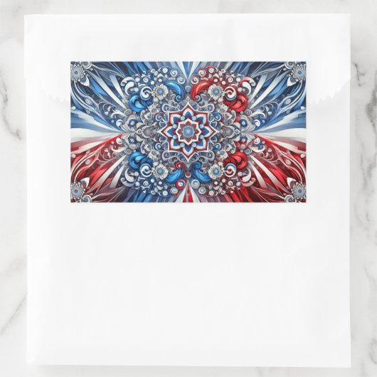 Rechthoek sticker met Franse kleuren (Tas)