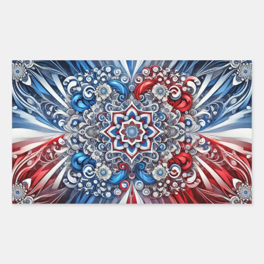 Rechthoek sticker met Franse kleuren (Voorkant)