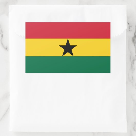 Rechthoek sticker met Ghanese vlag (Tas)