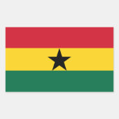 Rechthoek sticker met Ghanese vlag (Voorkant)