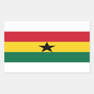 Rechthoek sticker met Ghanese vlag