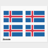 Rechthoek sticker met IJslandse vlag (Vel)