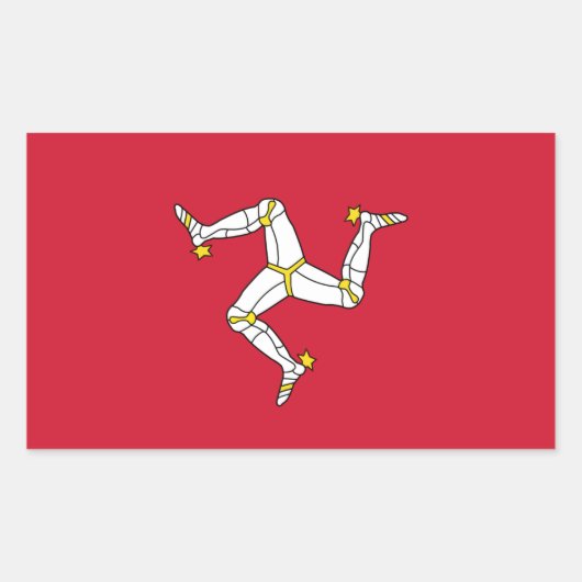 Rechthoek sticker met Isle of Man Flag, Verenigd K (Voorkant)
