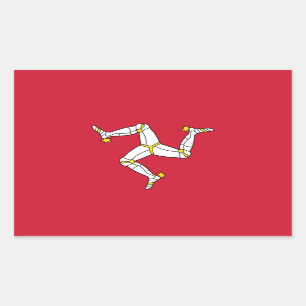 Rechthoek sticker met Isle of Man Flag, Verenigd K