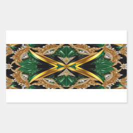 Rechthoek sticker met Jamaicaanse kleuren